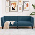 vidaXL Sofa 3-osobowa, niebieska, tapicerowana aksamitem