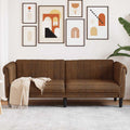 vidaXL Sofa 3-os., brązowa, sztuczna skóra zamszowa