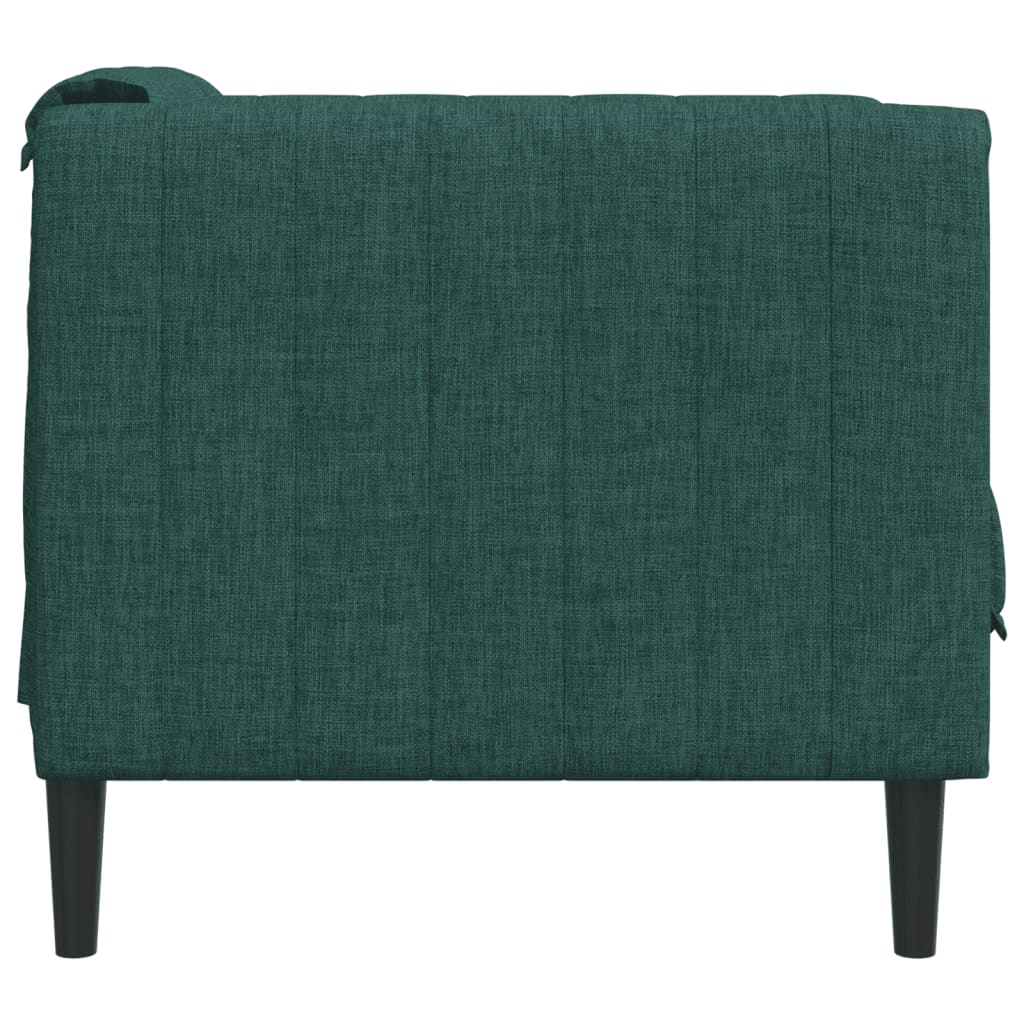 vidaXL Fotel, ciemnozielony, obity tkaniną