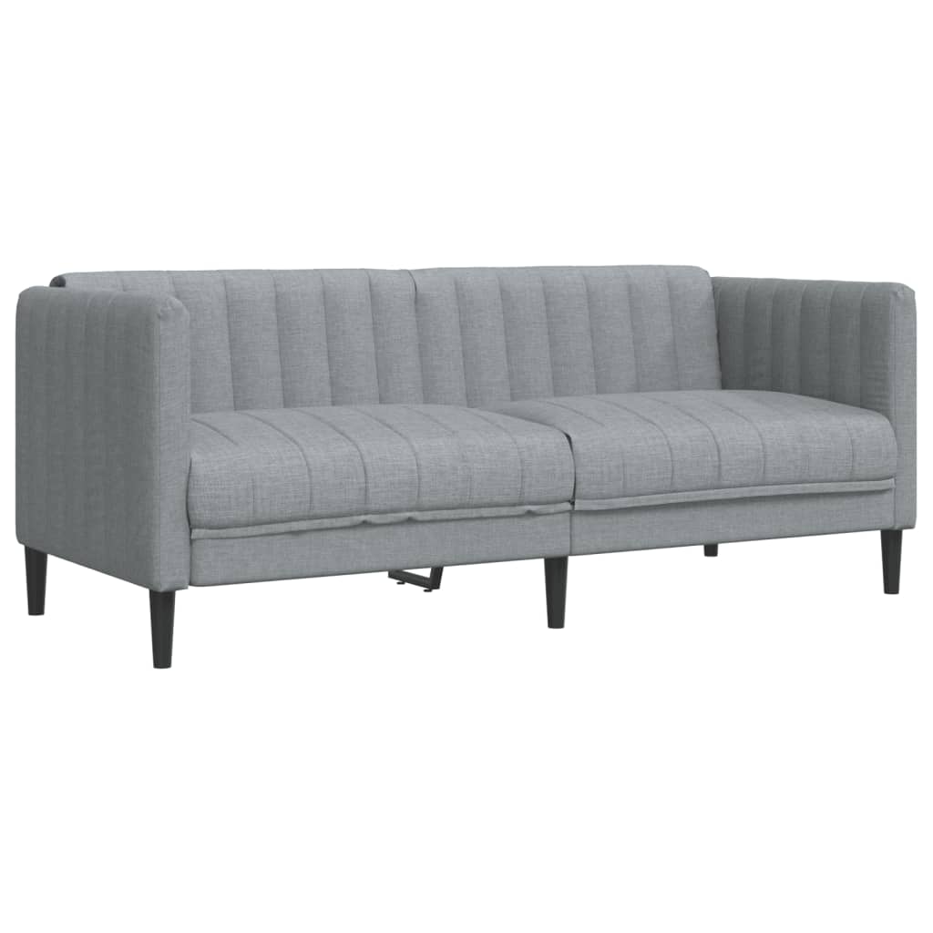 vidaXL Sofa 2-osobowa, jasnoszara, tapicerowana tkaniną