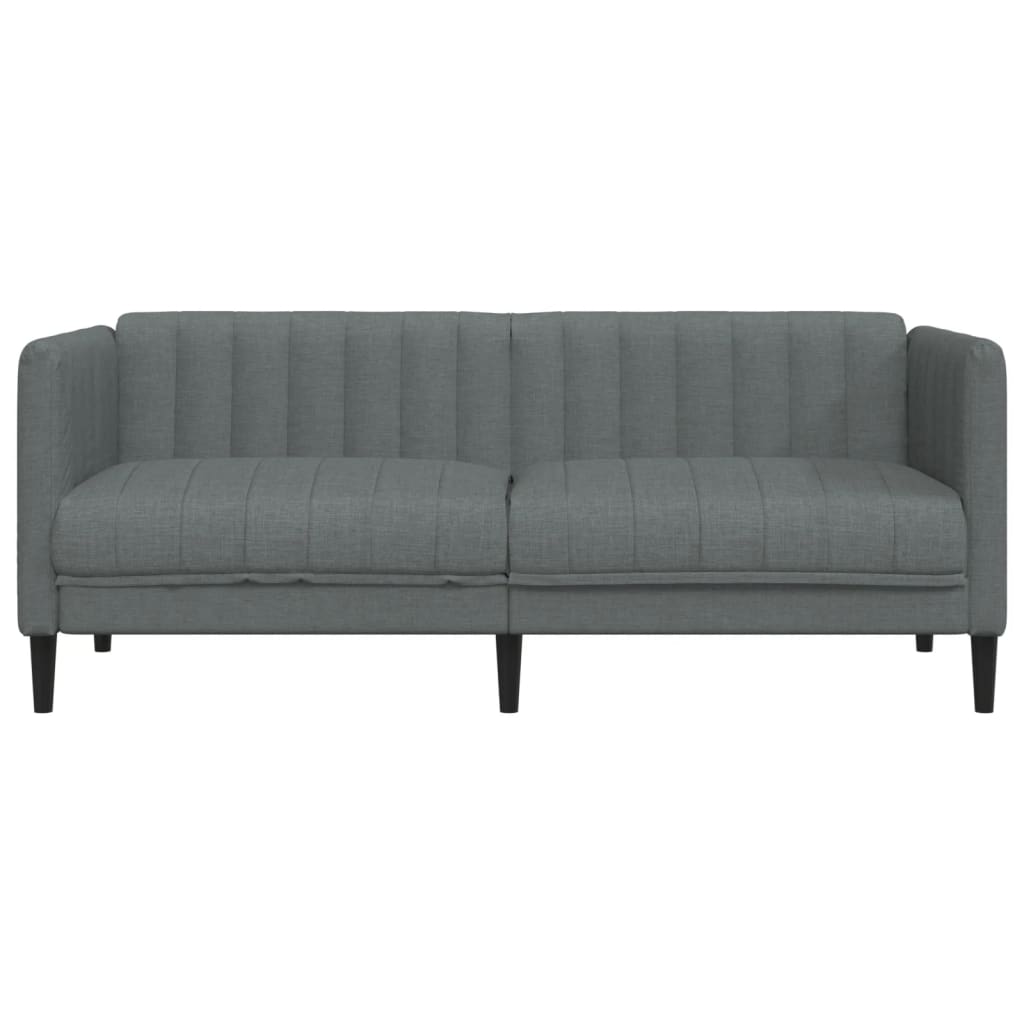 vidaXL Sofa 2-osobowa, ciemnoszara, tapicerowana tkaniną