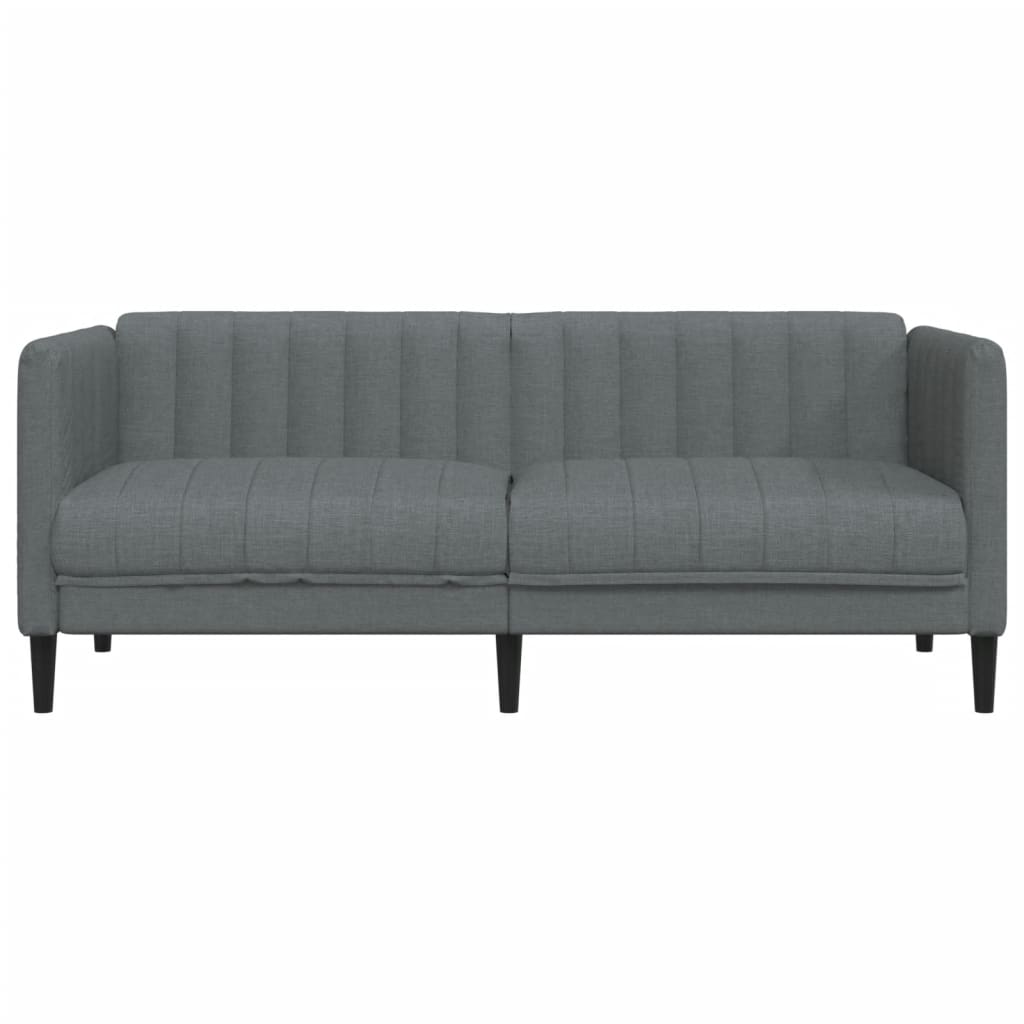 vidaXL Sofa 2-osobowa, ciemnoszara, tapicerowana tkaniną