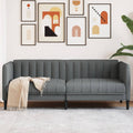 vidaXL Sofa 2-osobowa, ciemnoszara, tapicerowana tkaniną