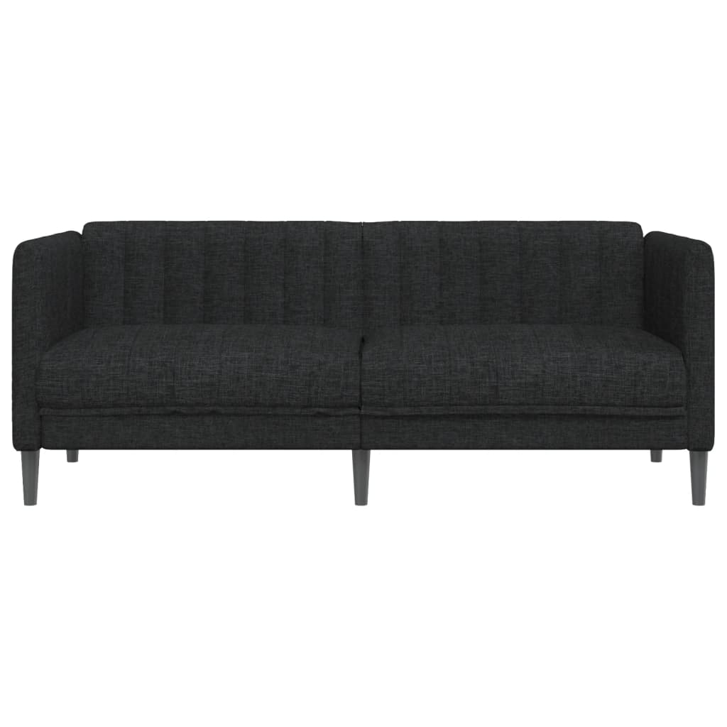 vidaXL Sofa 2-osobowa, czarna, tapicerowana tkaniną