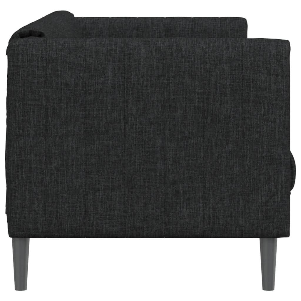 vidaXL Sofa 2-osobowa, czarna, tapicerowana tkaniną