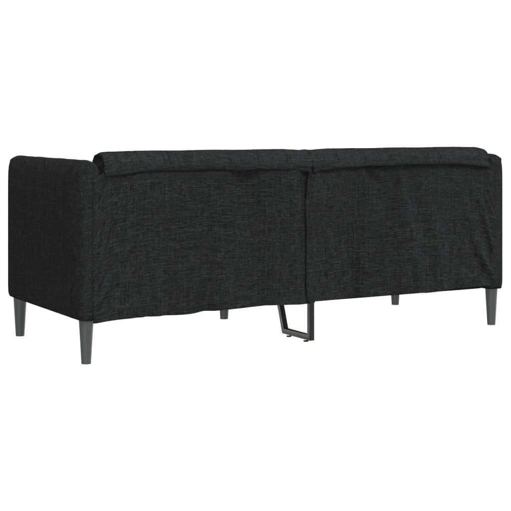 vidaXL Sofa 2-osobowa, czarna, tapicerowana tkaniną