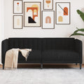 vidaXL Sofa 2-osobowa, czarna, tapicerowana tkaniną