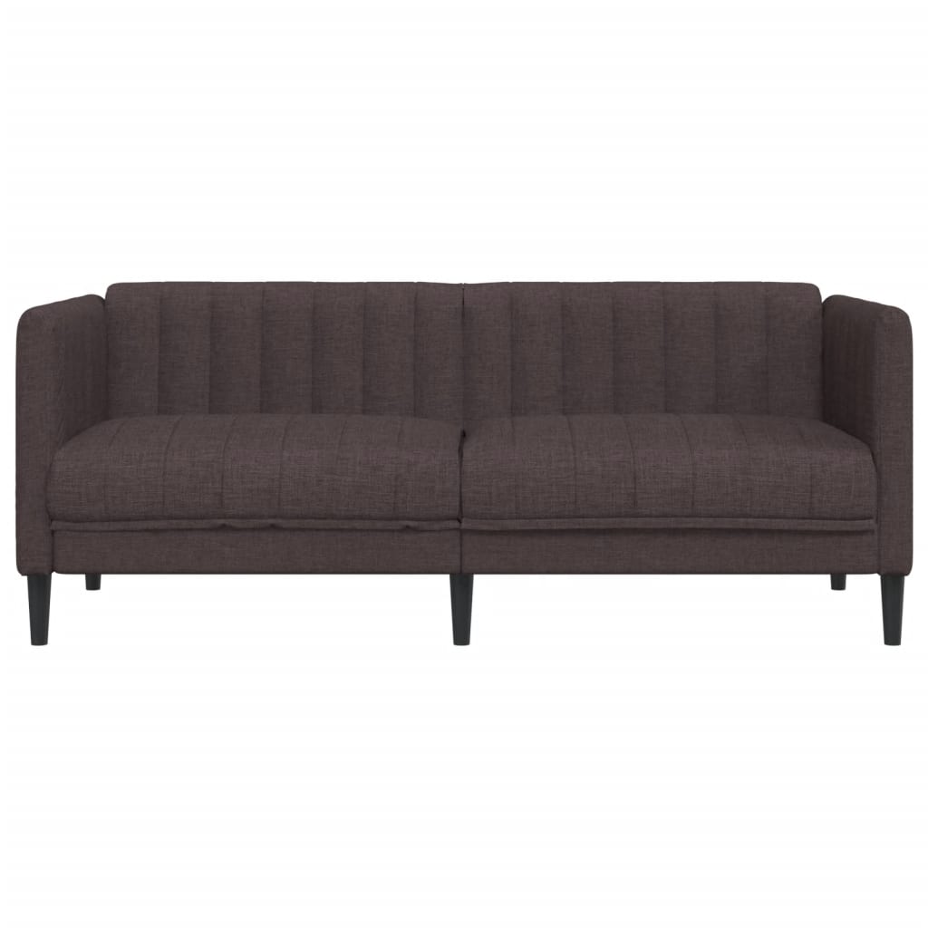 vidaXL Sofa 2-osobowa, ciemnobrązowa, tapicerowana tkaniną