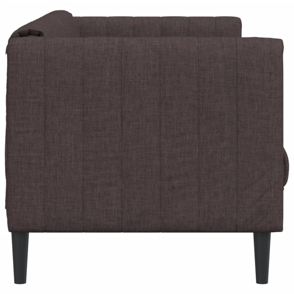 vidaXL Sofa 2-osobowa, ciemnobrązowa, tapicerowana tkaniną