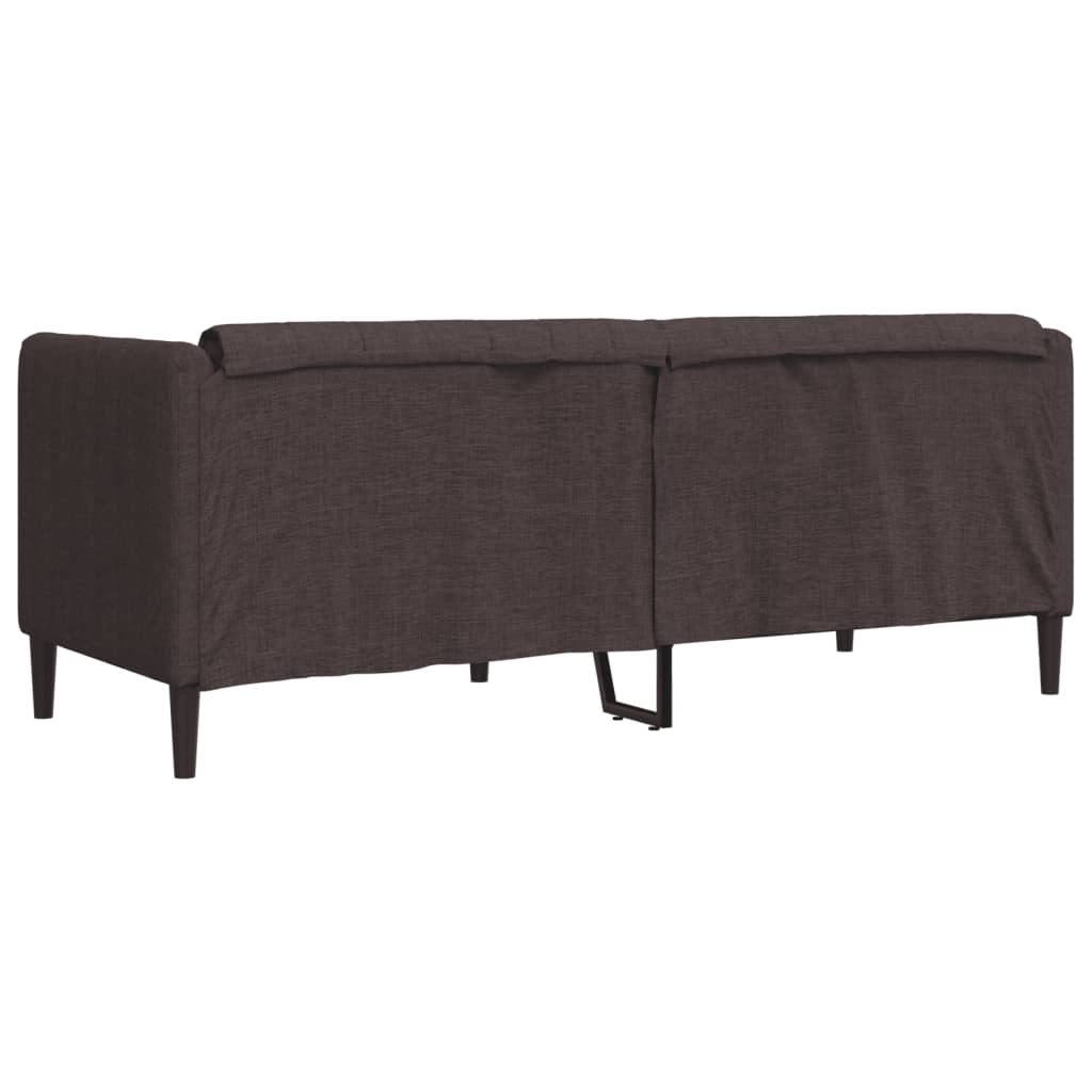 vidaXL Sofa 2-osobowa, ciemnobrązowa, tapicerowana tkaniną
