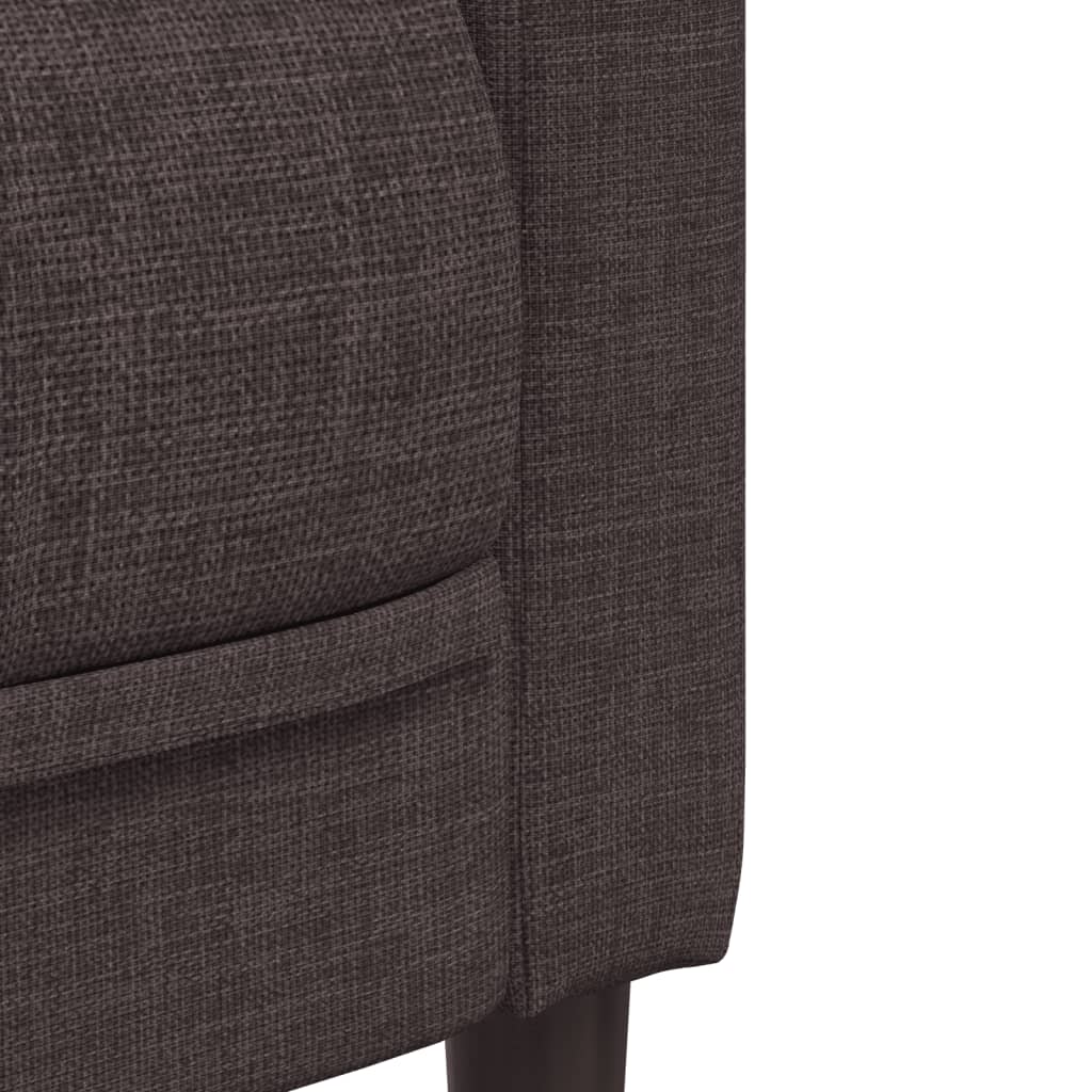 vidaXL Sofa 2-osobowa, ciemnobrązowa, tapicerowana tkaniną