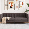 vidaXL Sofa 2-osobowa, ciemnobrązowa, tapicerowana tkaniną