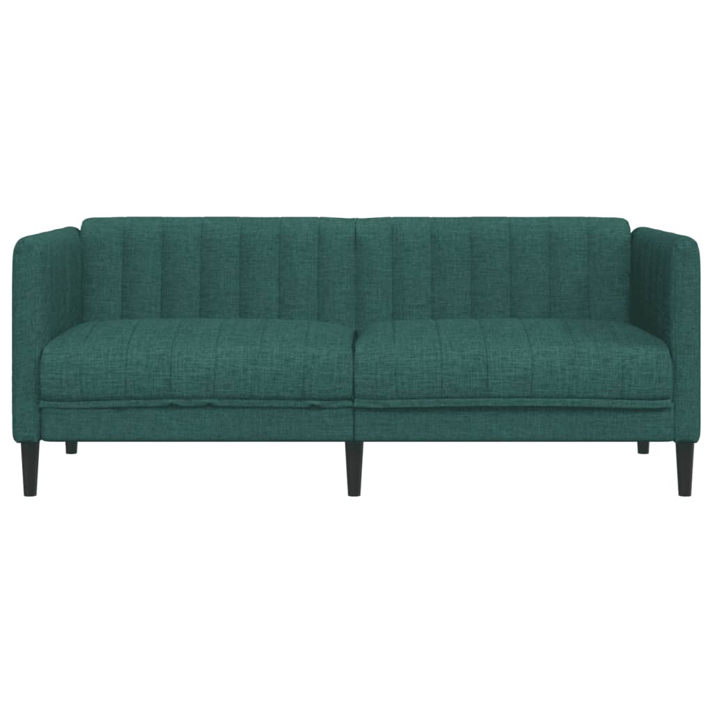 vidaXL Sofa 2-osobowa, ciemnozielona, tapicerowana tkaniną
