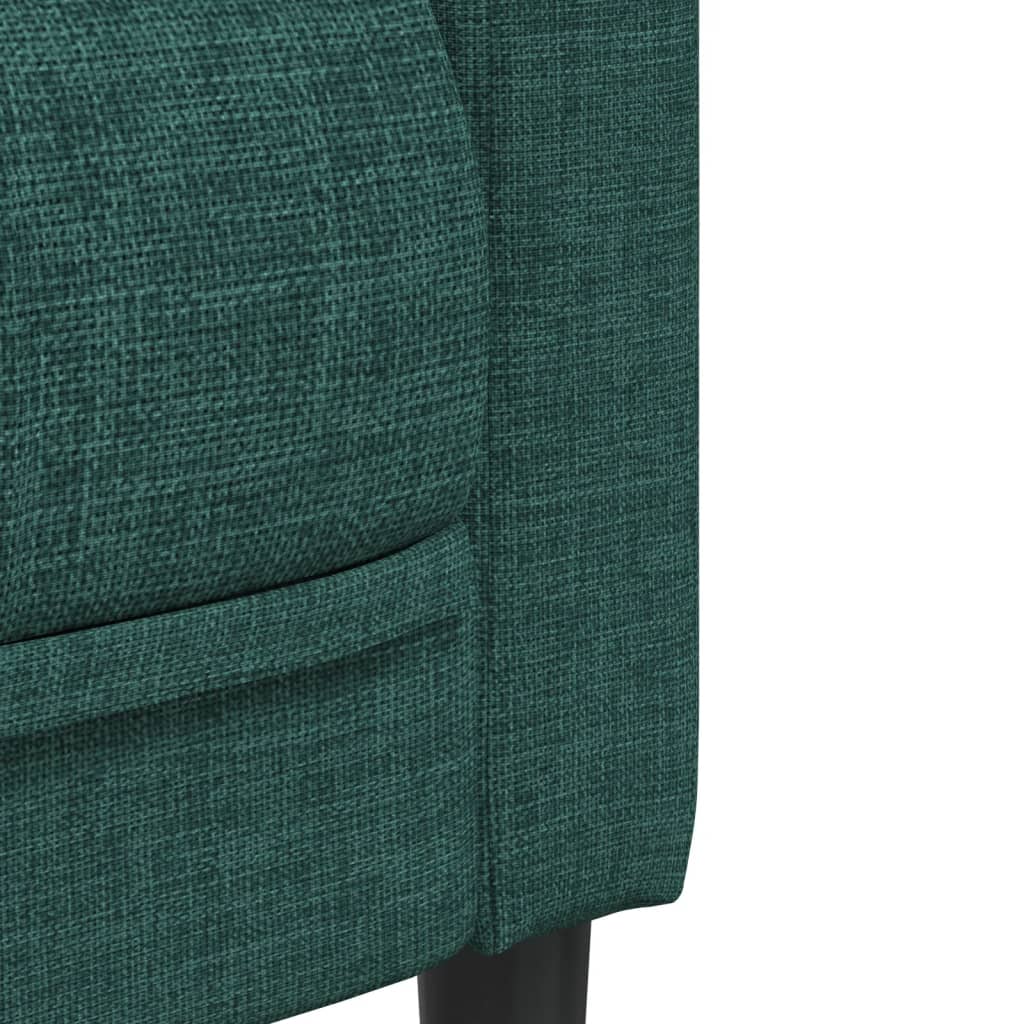 vidaXL Sofa 2-osobowa, ciemnozielona, tapicerowana tkaniną