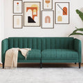 vidaXL Sofa 2-osobowa, ciemnozielona, tapicerowana tkaniną
