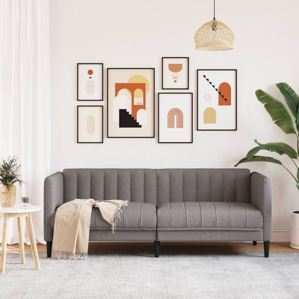 vidaXL Sofa 2-osobowa, kolor taupe, tapicerowana tkaniną
