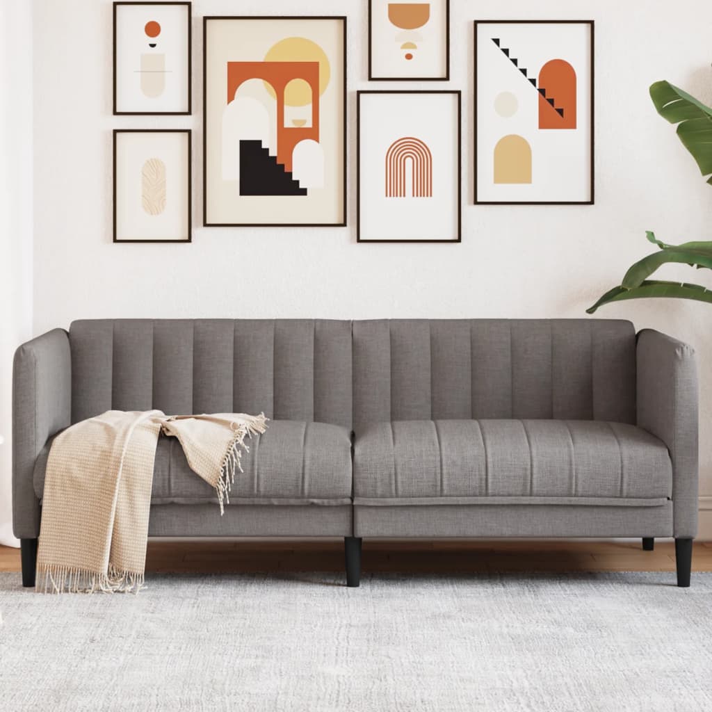 vidaXL Sofa 2-osobowa, kolor taupe, tapicerowana tkaniną