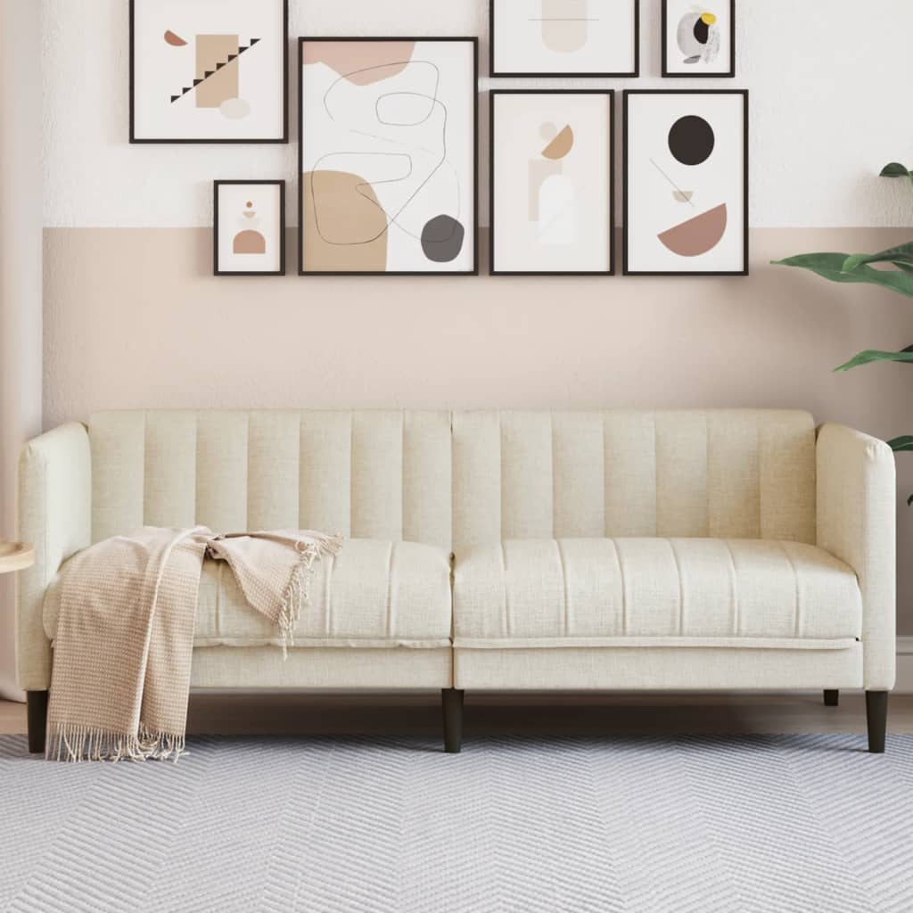 vidaXL Sofa dwuosobowa, obita lnem