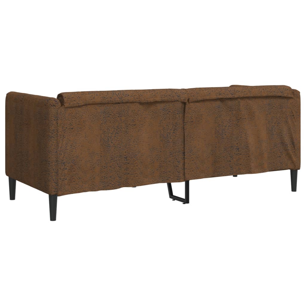 vidaXL Sofa 2-os., brązowa, sztuczna skóra zamszowa