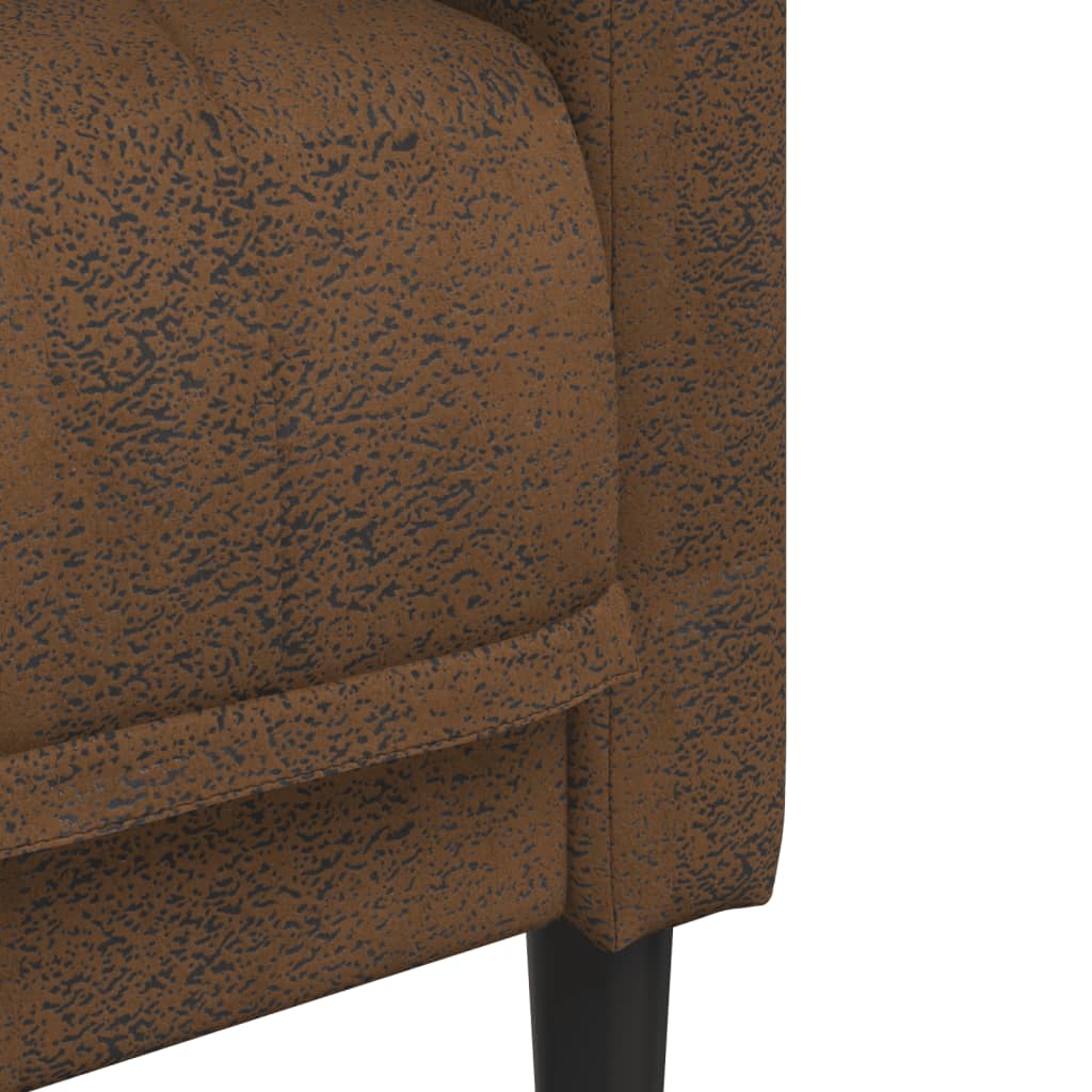 vidaXL Sofa 2-os., brązowa, sztuczna skóra zamszowa