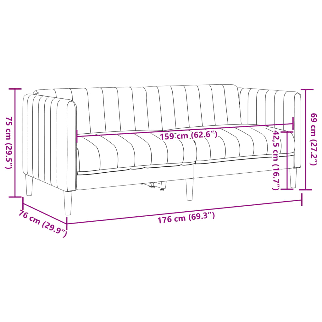 vidaXL Sofa 2-os., brązowa, sztuczna skóra zamszowa