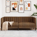 vidaXL Sofa 2-os., brązowa, sztuczna skóra zamszowa