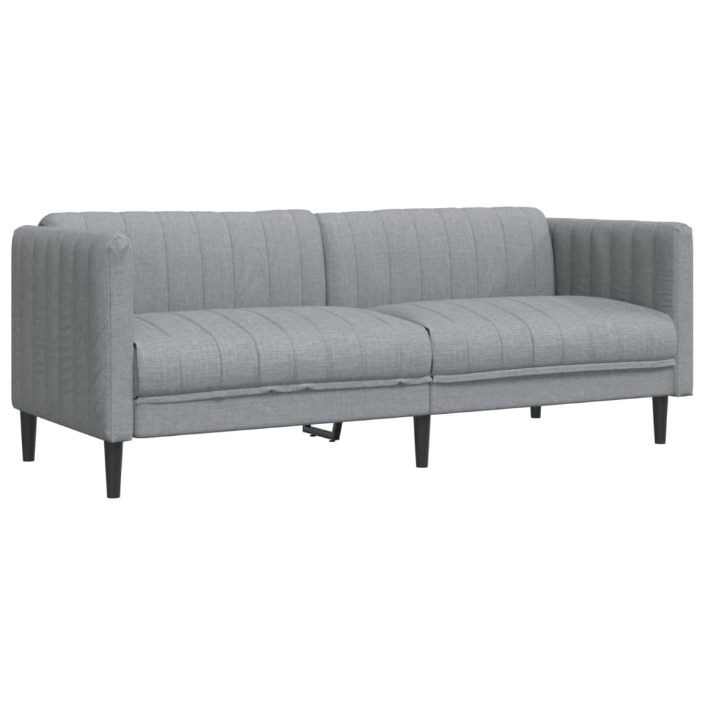 vidaXL Sofa trzyosobowa, jasnoszara, tkanina