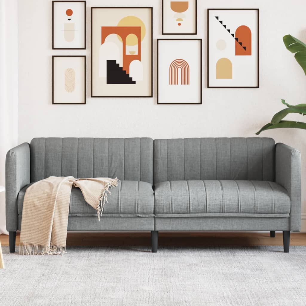 vidaXL Sofa trzyosobowa, jasnoszara, tkanina
