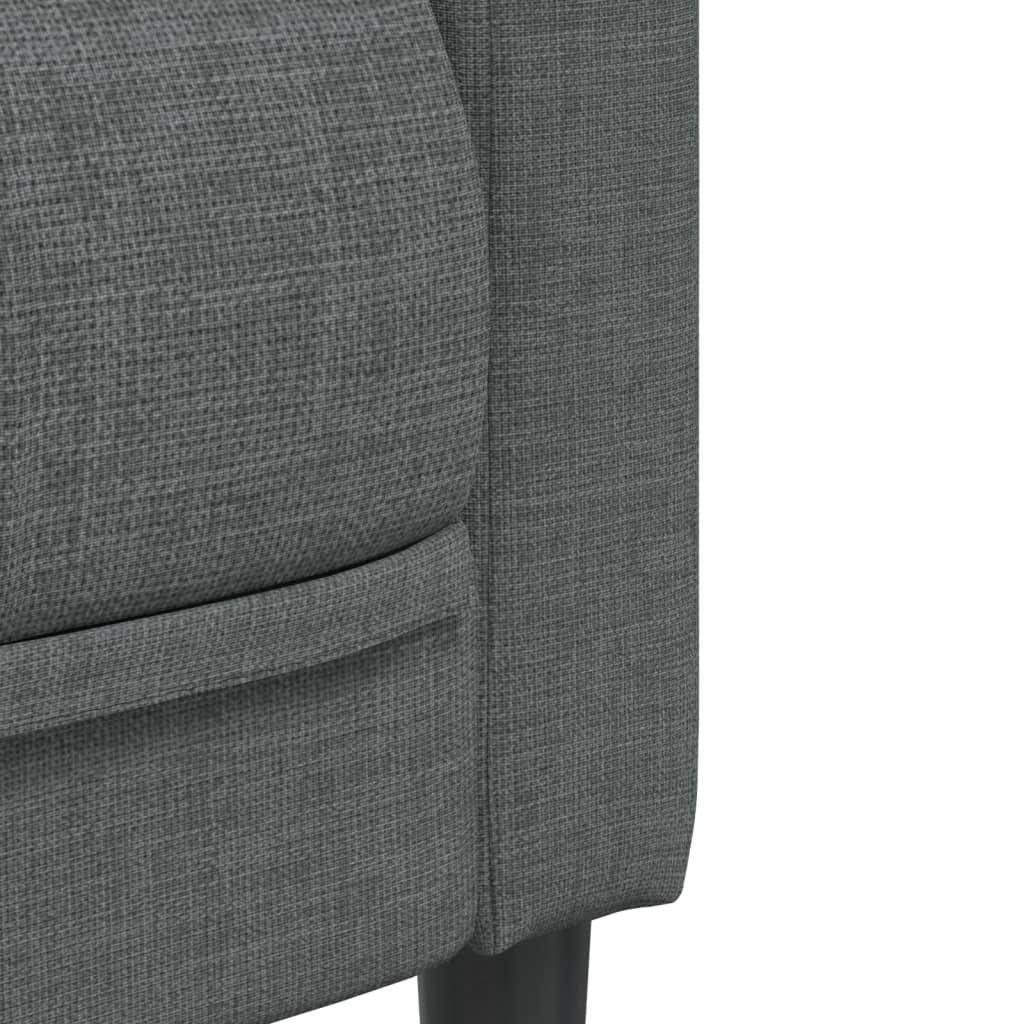 vidaXL Sofa trzyosobowa, ciemnoszara, tkanina