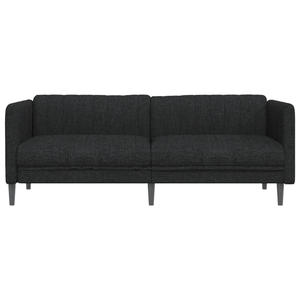 vidaXL Sofa 3-osobowa, czarna, tapicerowana tkaniną