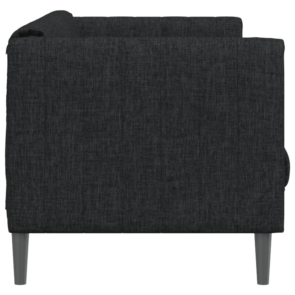 vidaXL Sofa 3-osobowa, czarna, tapicerowana tkaniną