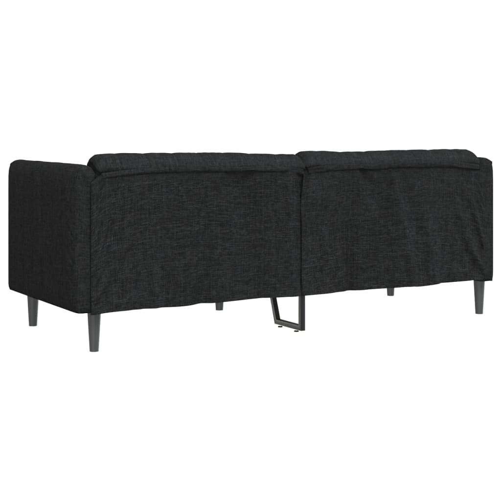 vidaXL Sofa 3-osobowa, czarna, tapicerowana tkaniną