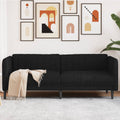 vidaXL Sofa 3-osobowa, czarna, tapicerowana tkaniną