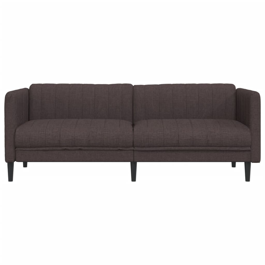 vidaXL Sofa 3-osobowa, ciemnobrązowa, tapicerowana tkaniną