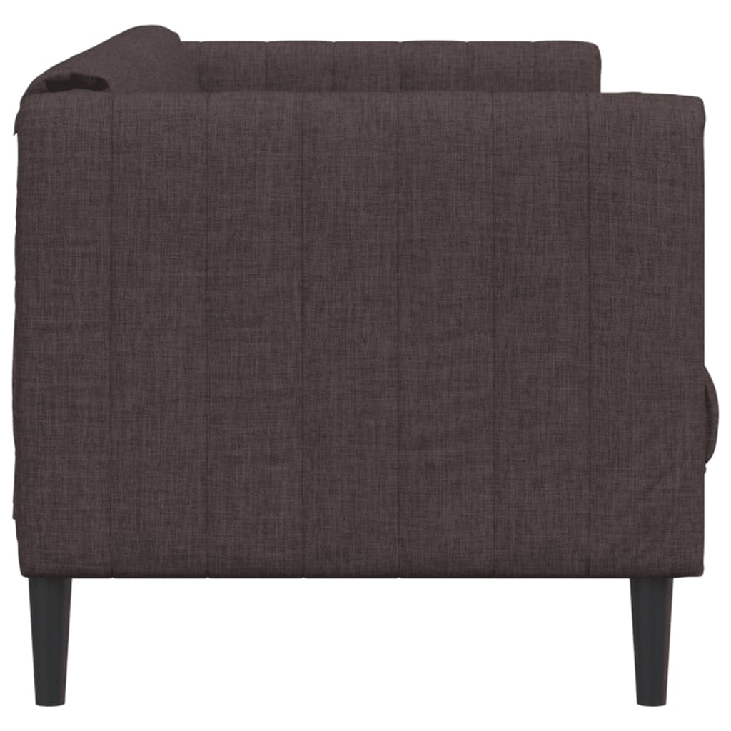 vidaXL Sofa 3-osobowa, ciemnobrązowa, tapicerowana tkaniną