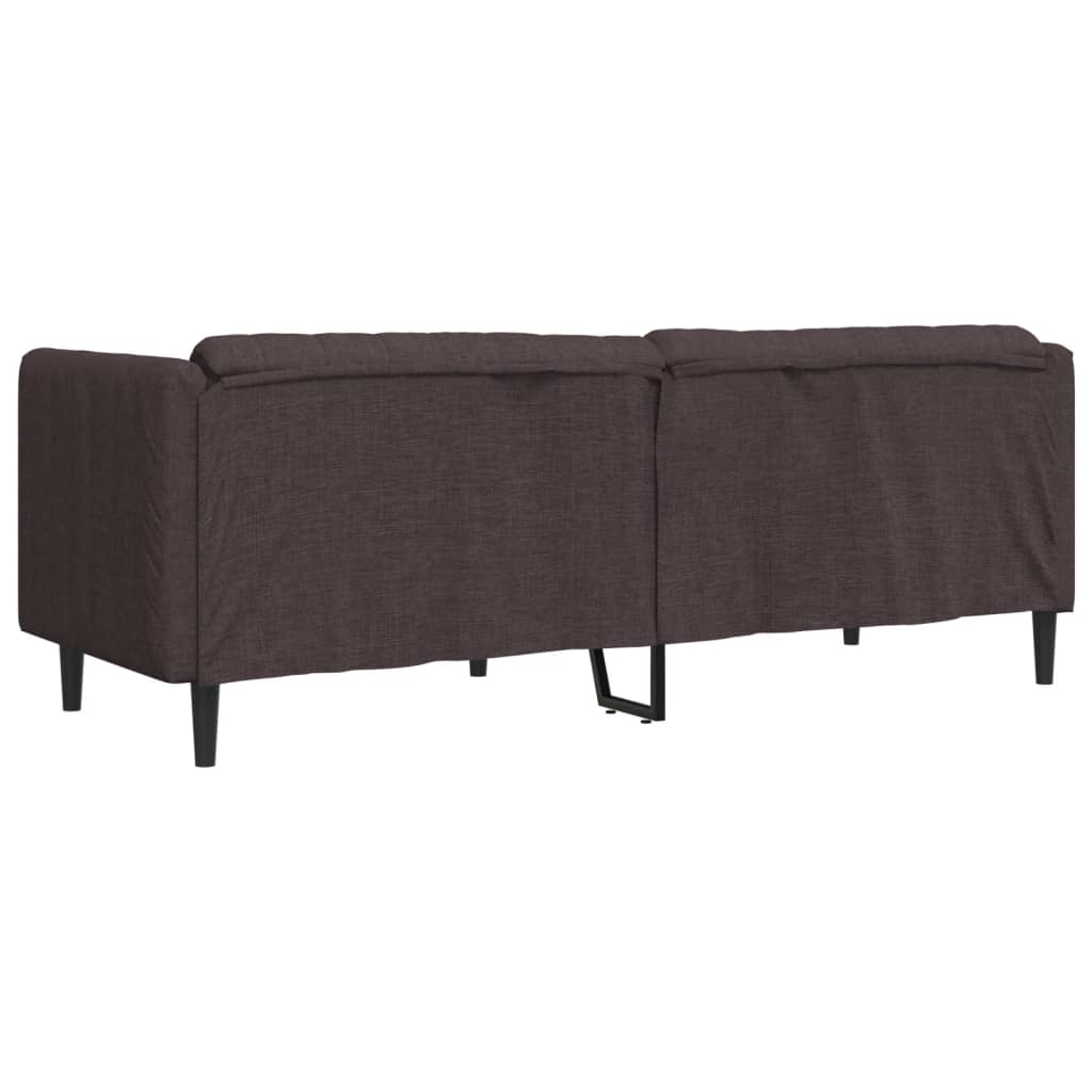 vidaXL Sofa 3-osobowa, ciemnobrązowa, tapicerowana tkaniną
