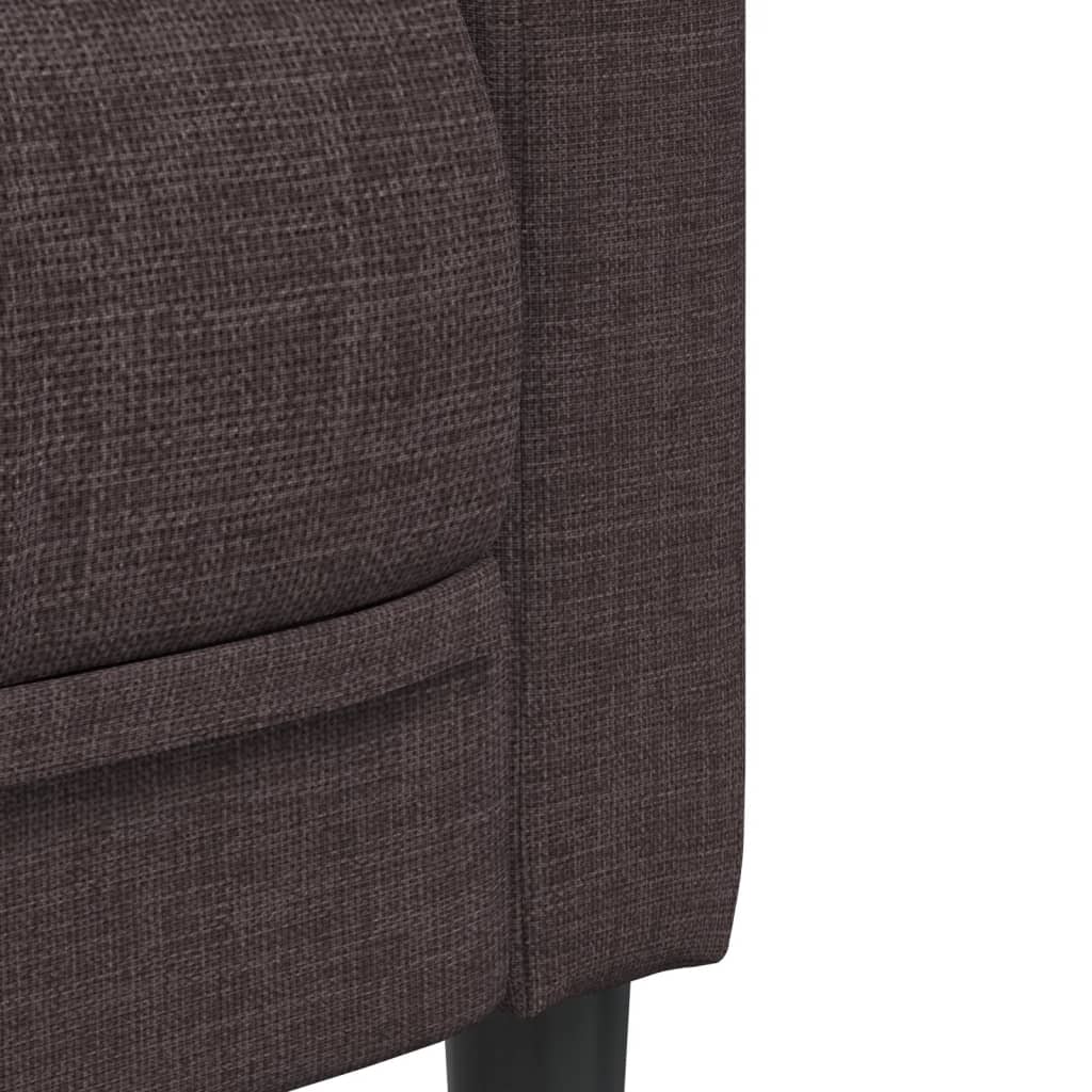 vidaXL Sofa 3-osobowa, ciemnobrązowa, tapicerowana tkaniną