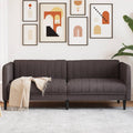 vidaXL Sofa 3-osobowa, ciemnobrązowa, tapicerowana tkaniną