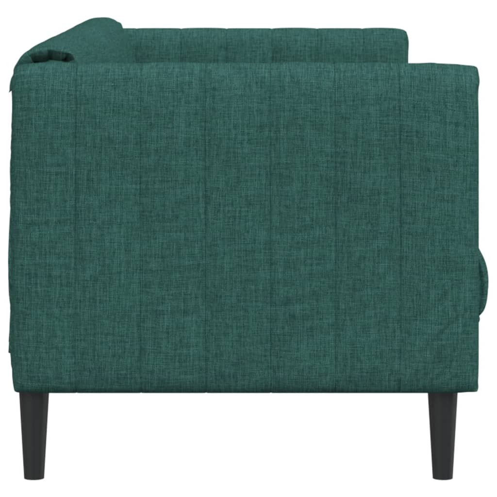 vidaXL Sofa 3-osobowa, ciemnozielona, tapicerowana tkaniną