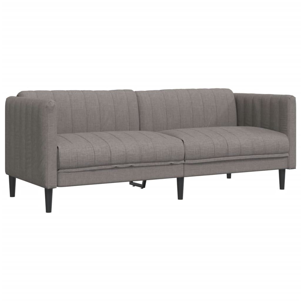 vidaXL Sofa 3-osobowa, kolor taupe, tapicerowana tkaniną