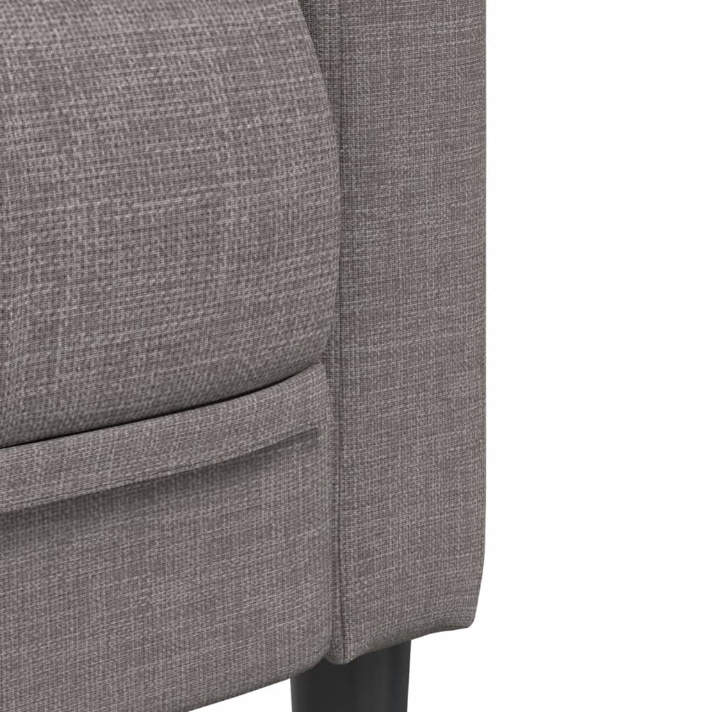 vidaXL Sofa 3-osobowa, kolor taupe, tapicerowana tkaniną