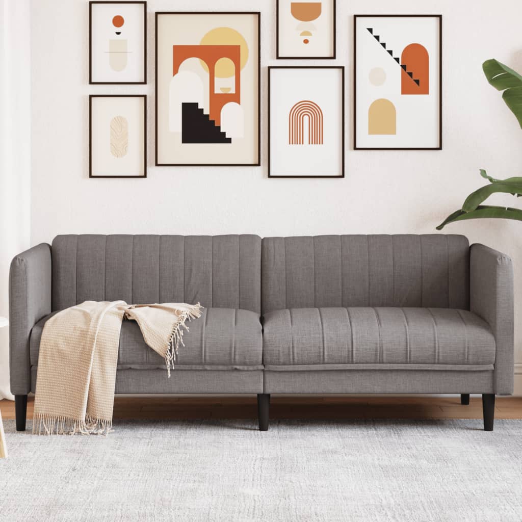 vidaXL Sofa 3-osobowa, kolor taupe, tapicerowana tkaniną