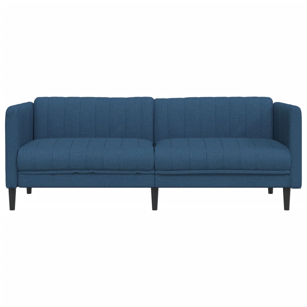 vidaXL Sofa 3-osobowa, niebieska, tapicerowana tkaniną