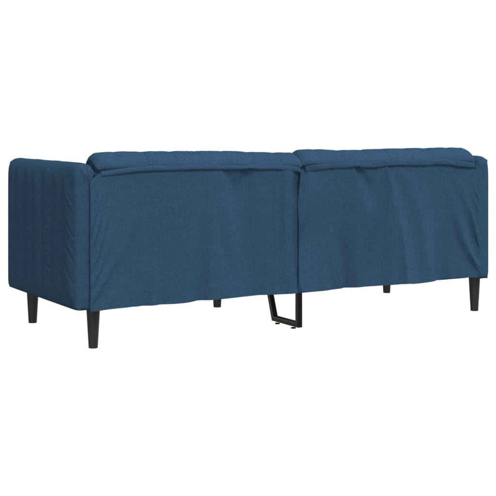 vidaXL Sofa 3-osobowa, niebieska, tapicerowana tkaniną
