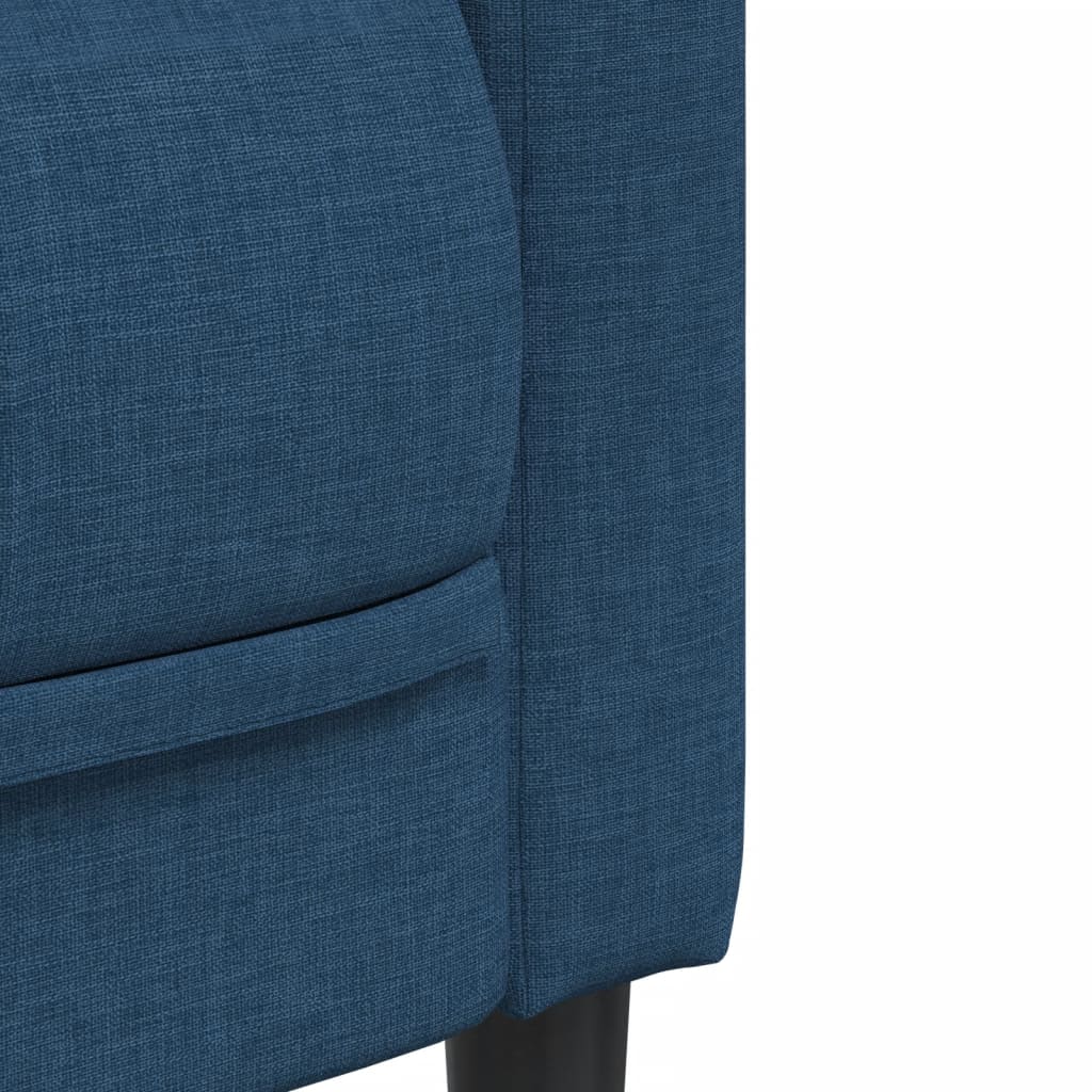 vidaXL Sofa 3-osobowa, niebieska, tapicerowana tkaniną