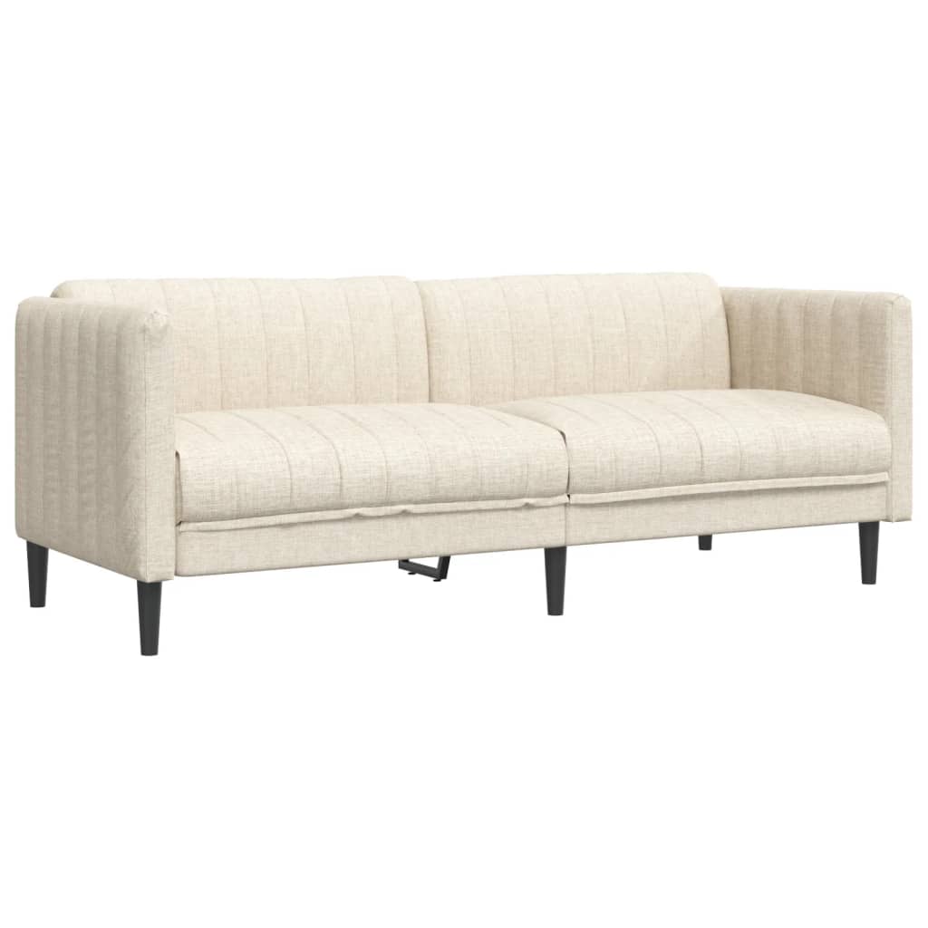 vidaXL Sofa trzyosobowa, obita lnem