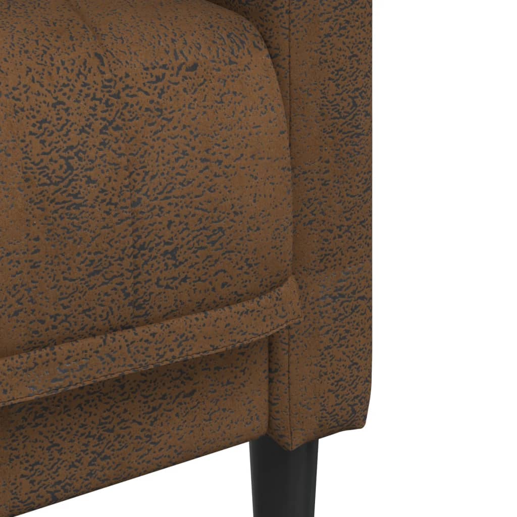 vidaXL Sofa 3-os., brązowa, sztuczna skóra zamszowa
