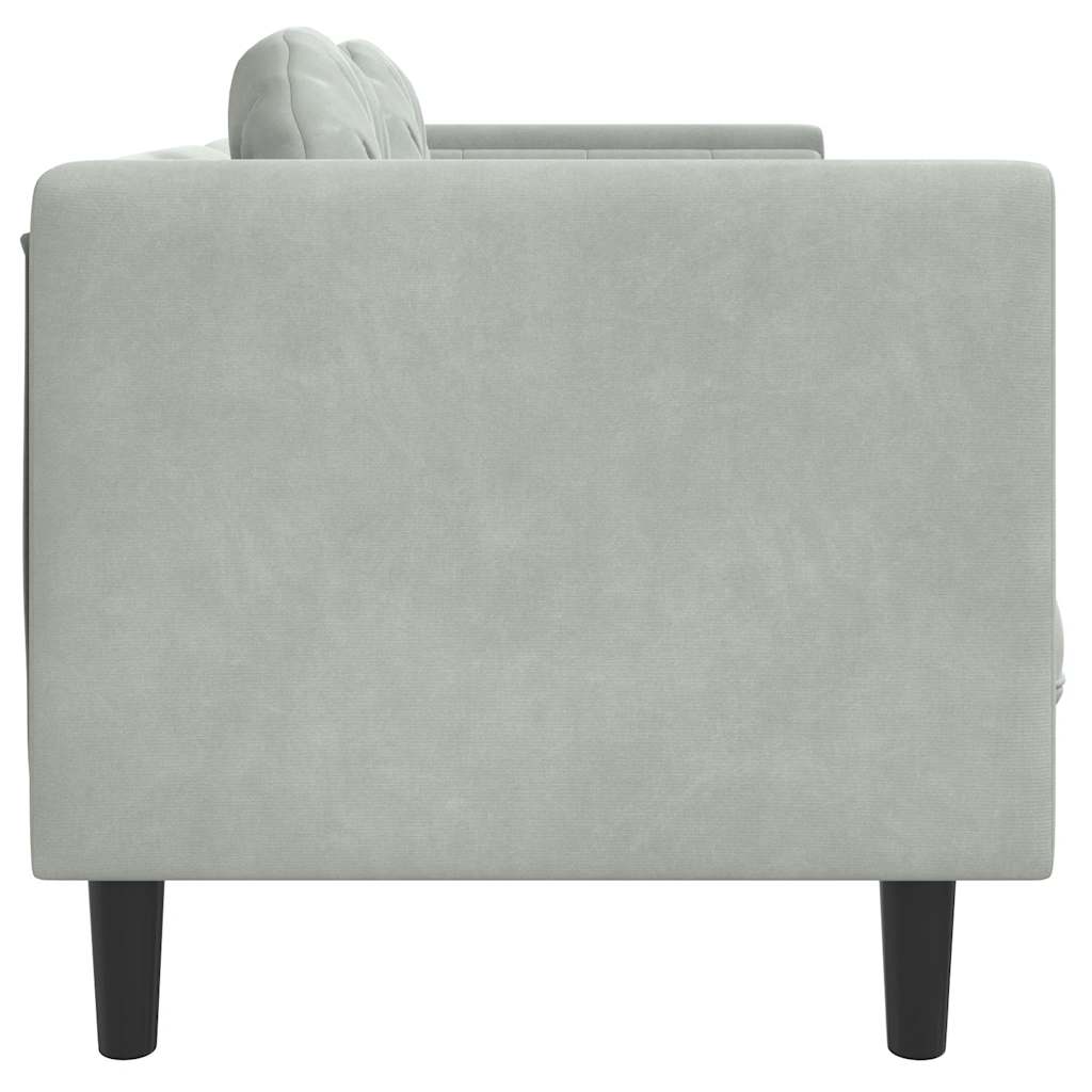 vidaXL Sofa 2-osobowa z poduszkami, jasnoszara, aksamit