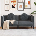 vidaXL Sofa 2-osobowa z poduszkami, ciemnoszara, aksamit