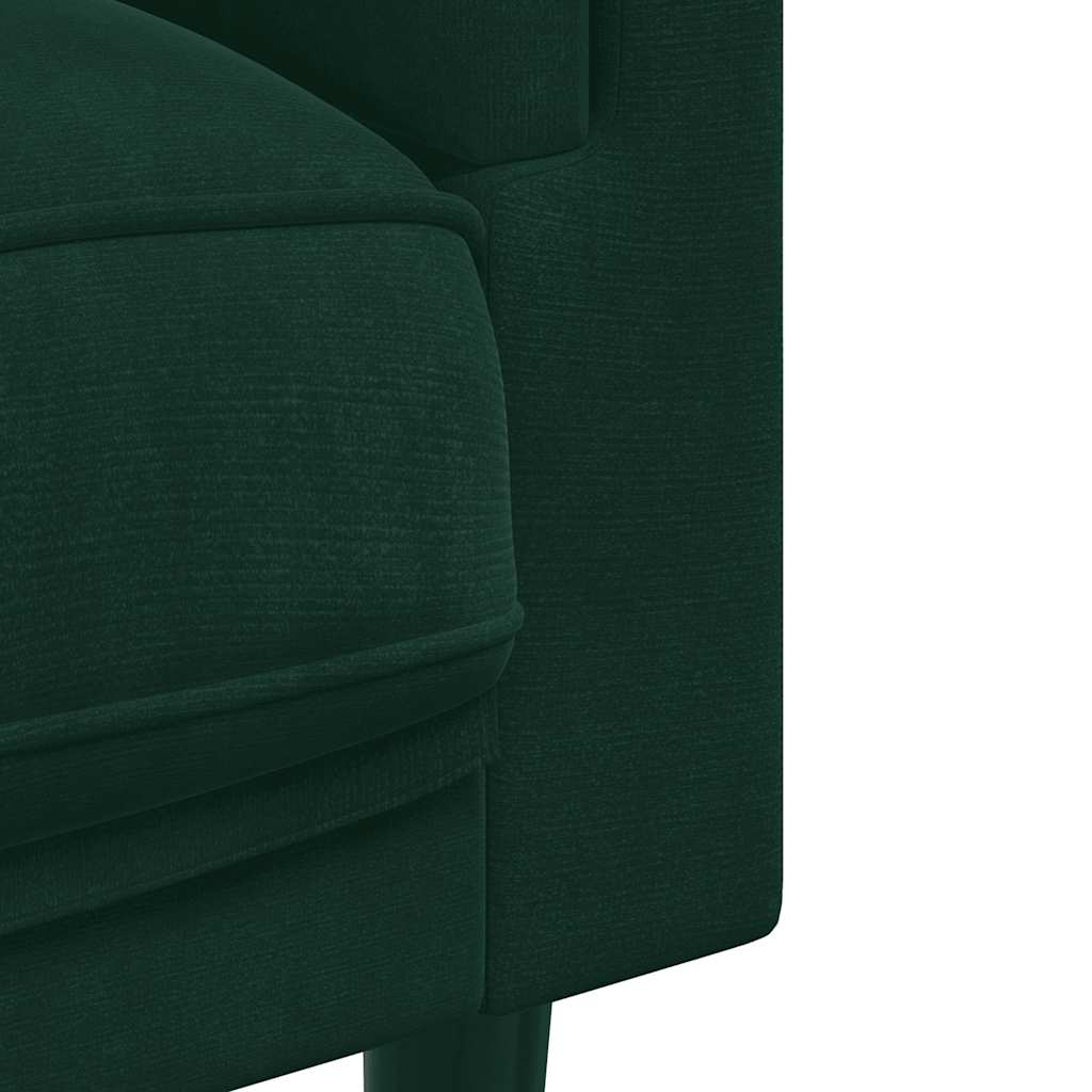 vidaXL Sofa 2-osobowa z poduszkami, ciemnozielona, aksamit